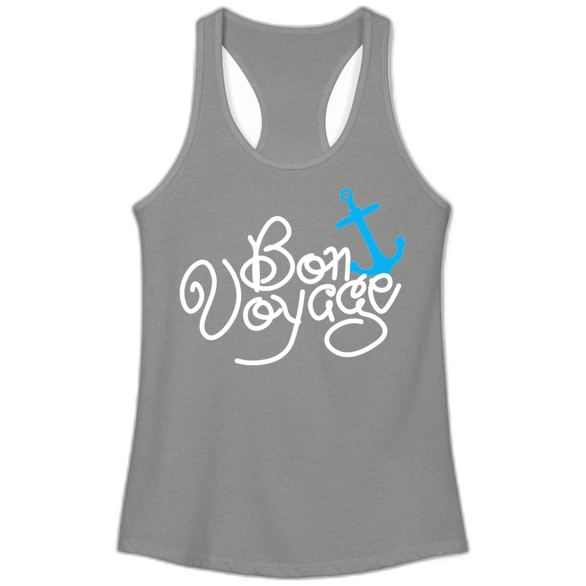 On Board Voyage Anchor Ladies Tank in Heather Grey