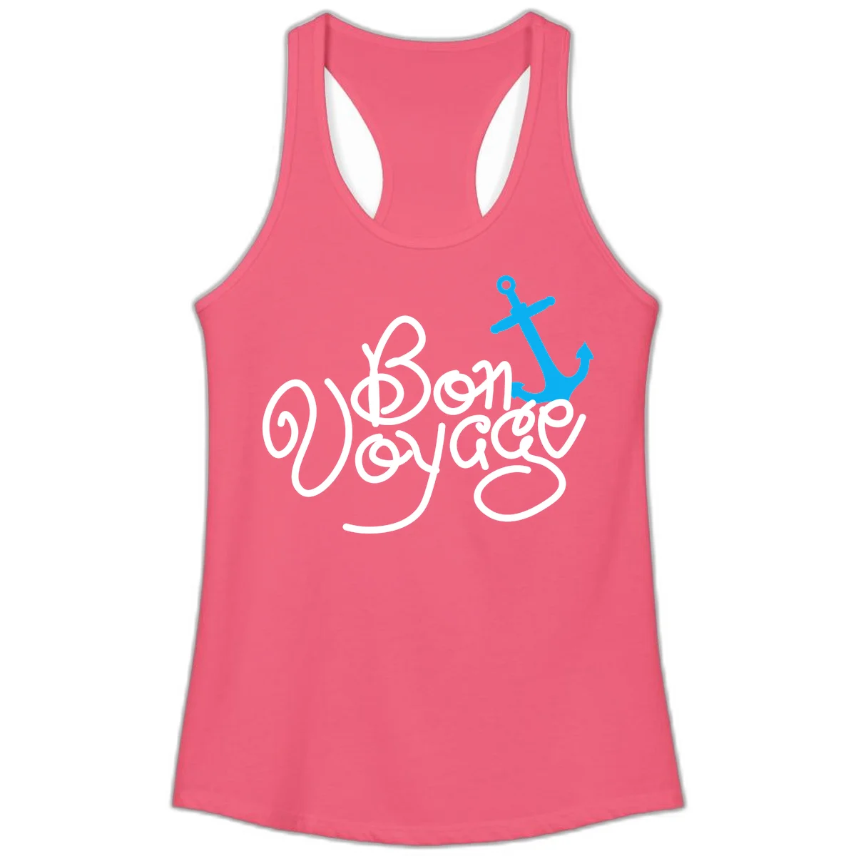 On Board Voyage Anchor Ladies Tank in Hot Pink