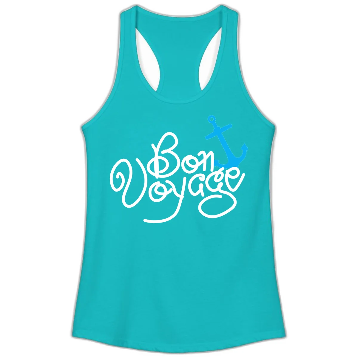 On Board Voyage Anchor Ladies Tank in Tahiti Blue