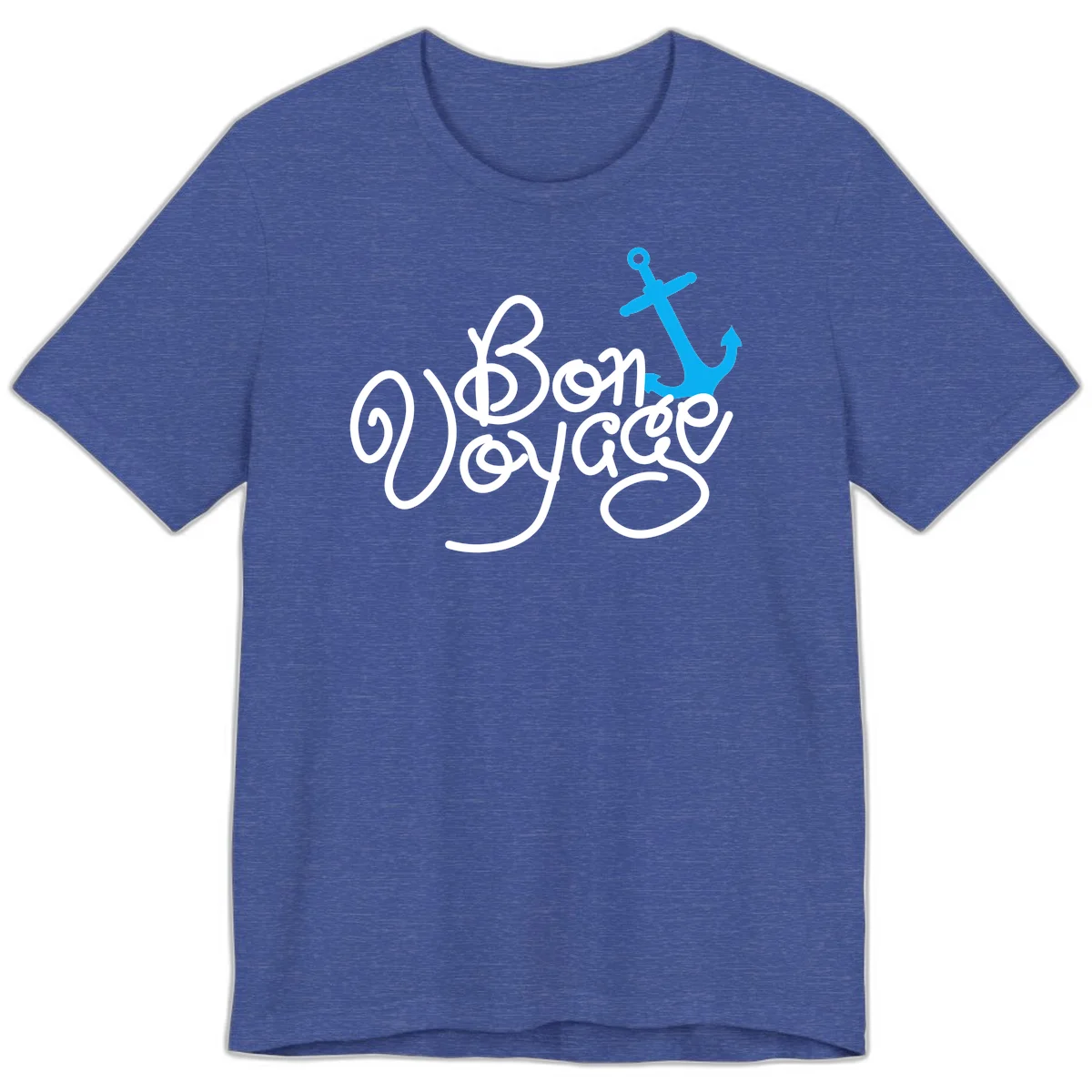 On Board Voyage Anchor Premium T-Shirt in Heather True Royal