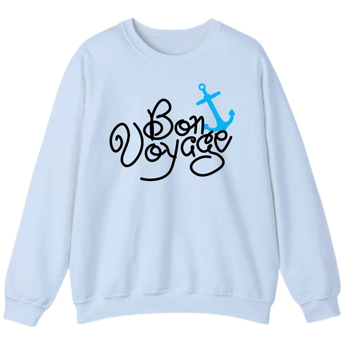 On Board Voyage Anchor Sweatshirt in Light Blue