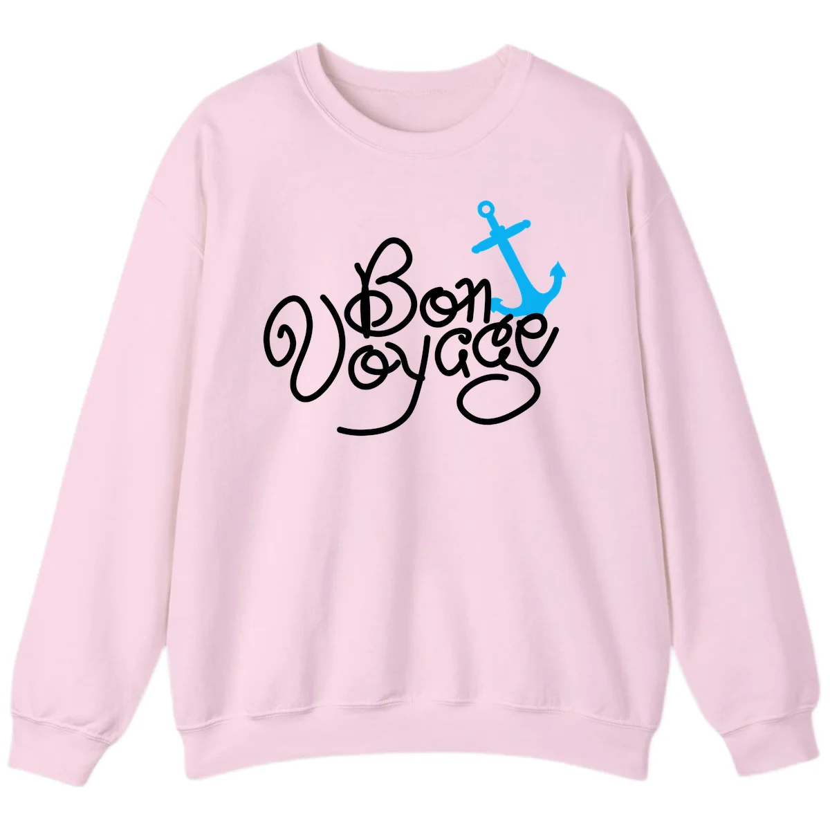 On Board Voyage Anchor Sweatshirt in Light Pink
