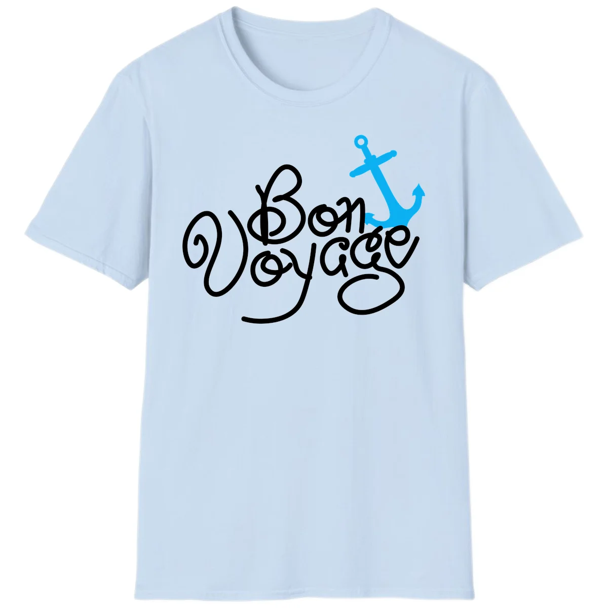 On Board Voyage Anchor T-Shirt in Light Blue