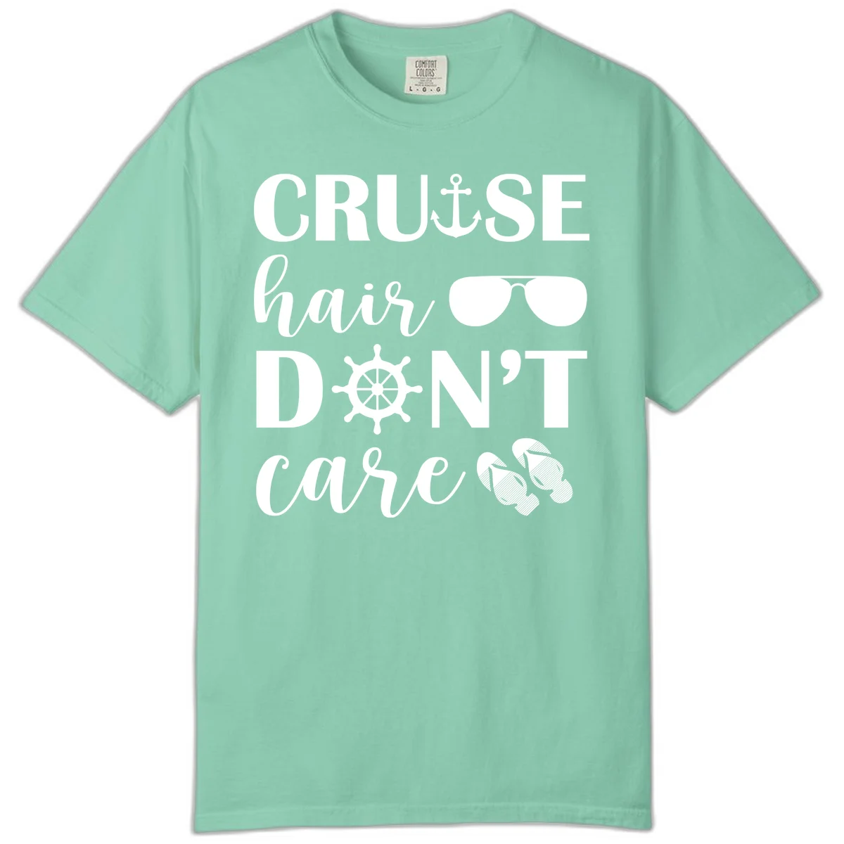 Cruise Hair Don't Care Comfort Color Tee in Island Reef