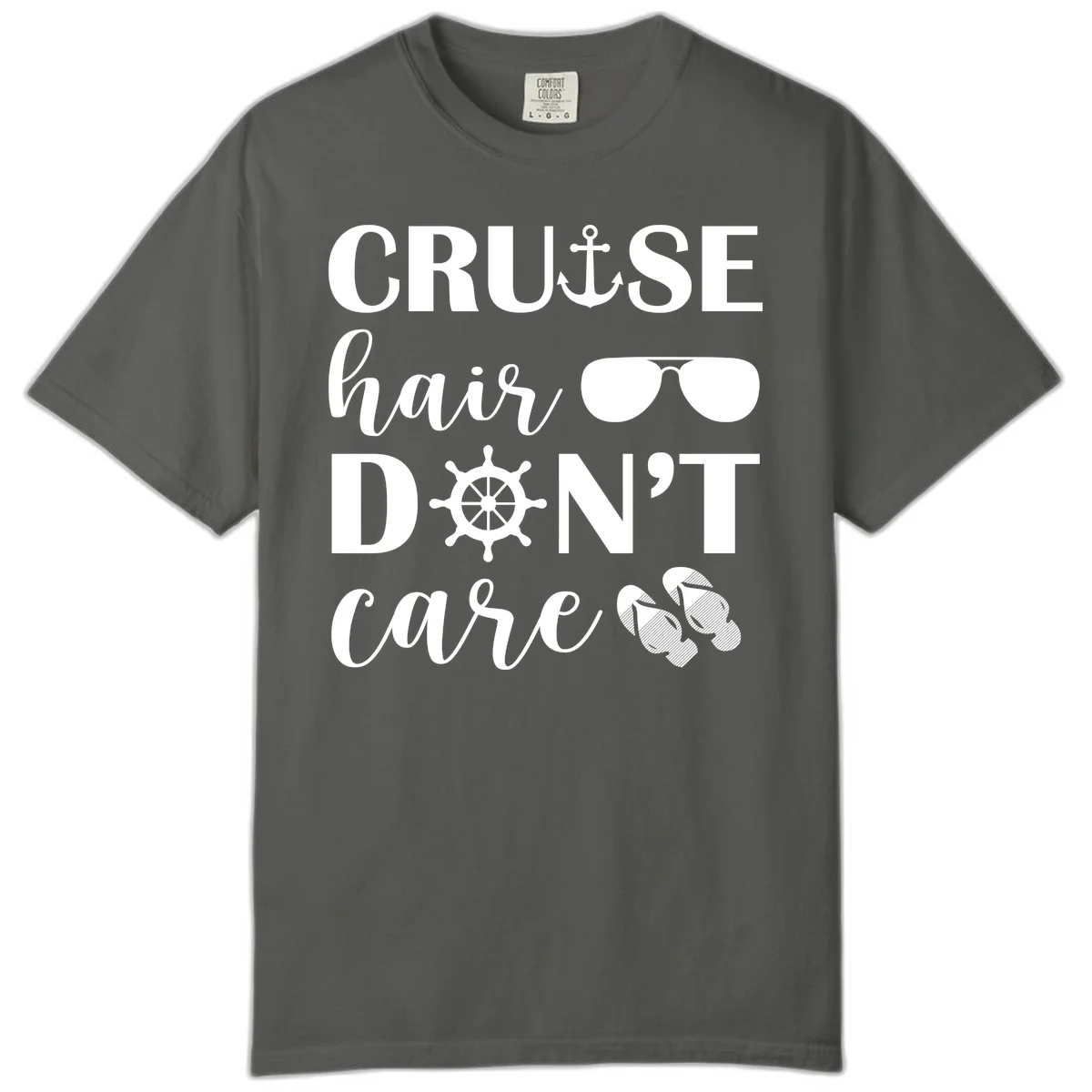 Cruise Hair Don't Care Comfort Color Tee in Pepper