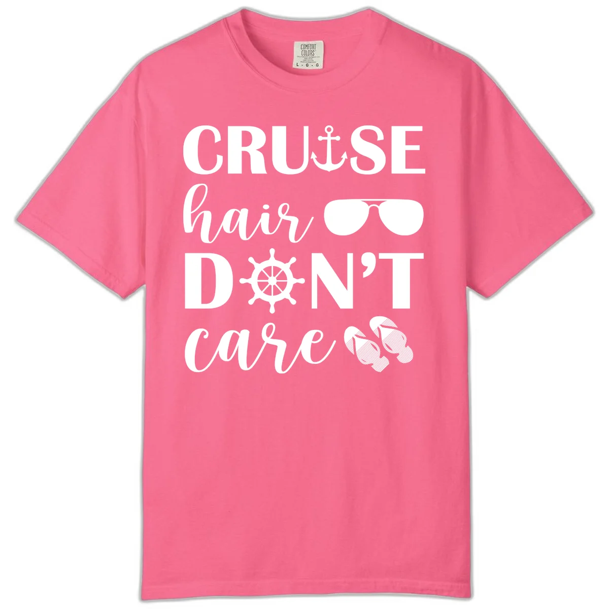 Cruise Hair Don't Care Comfort Color Tee in Crunchberry