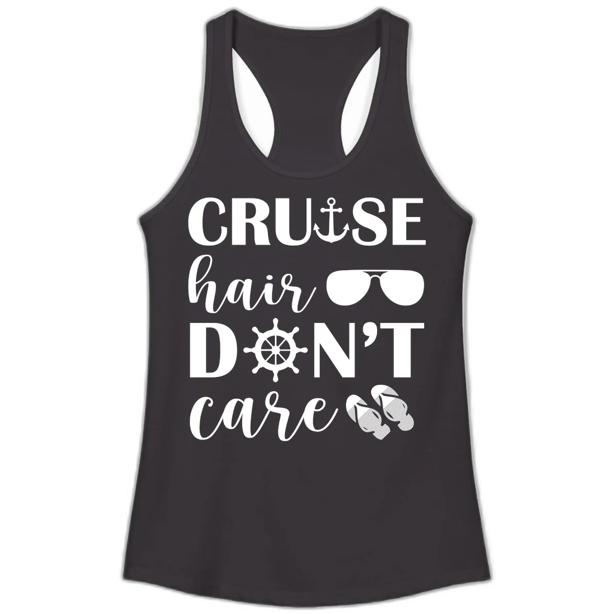Cruise Hair Don't Care Ladies Tank in Black