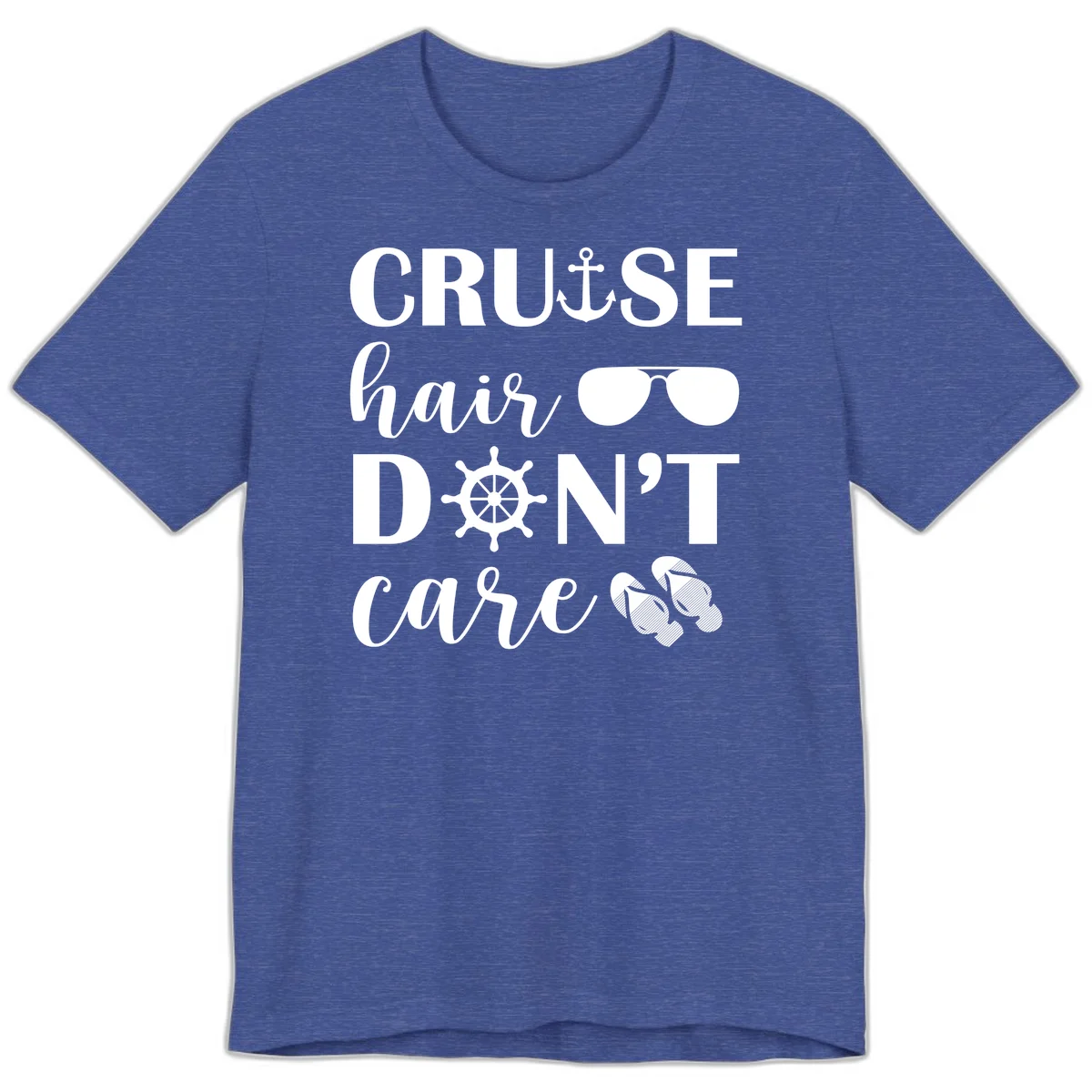 Cruise Hair Don't Care Premium T-Shirt in Heather True Royal