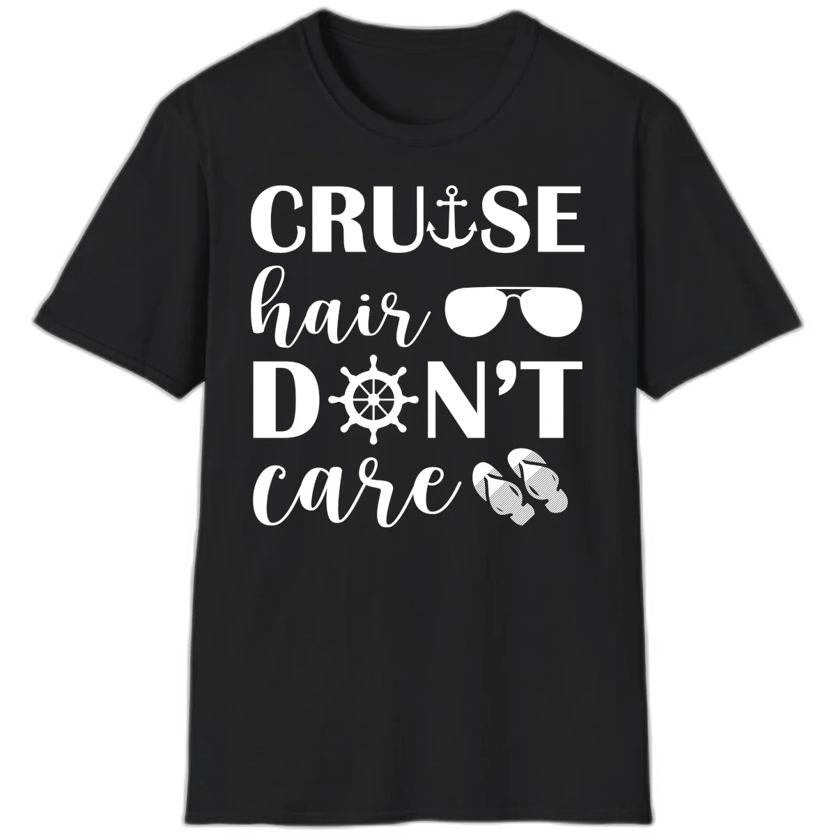 Cruise Hair Don't Care T-Shirt in Black