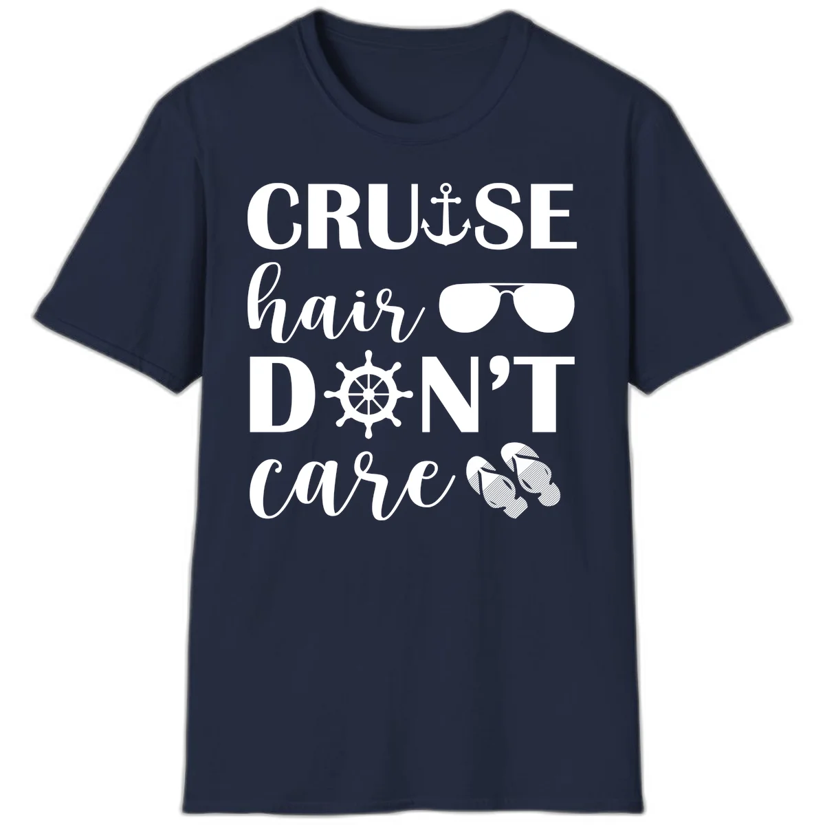 Cruise Hair Don't Care T-Shirt in Navy