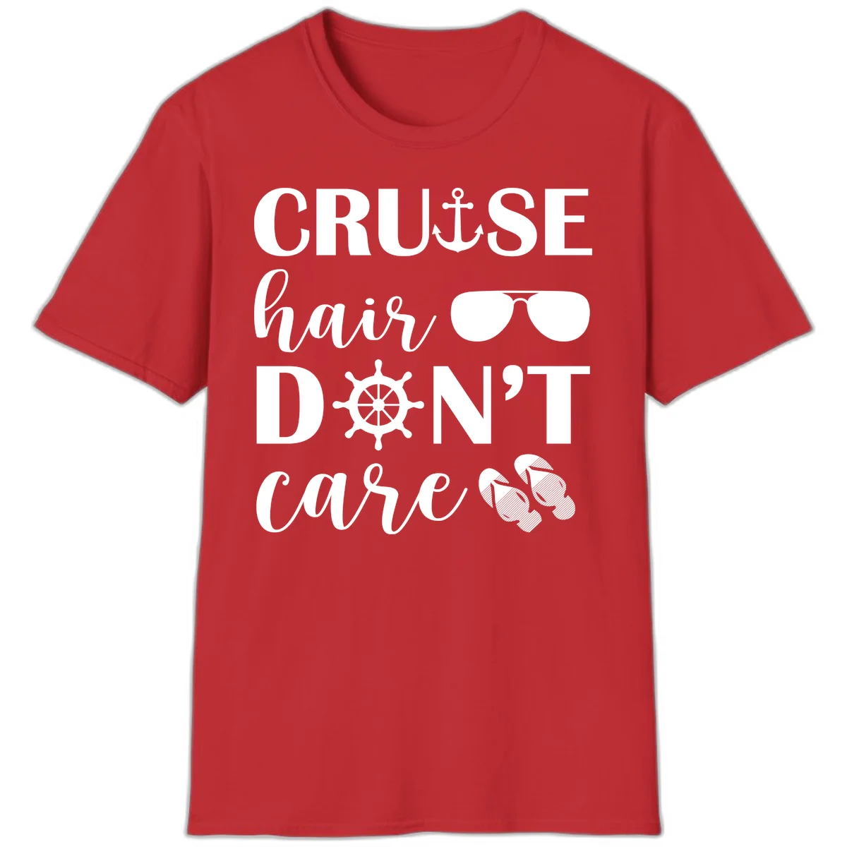 Cruise Hair Don't Care T-Shirt in Red