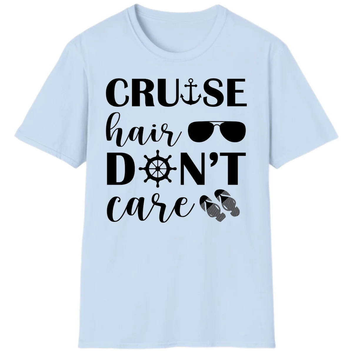 Cruise Hair Don't Care T-Shirt in Light Blue