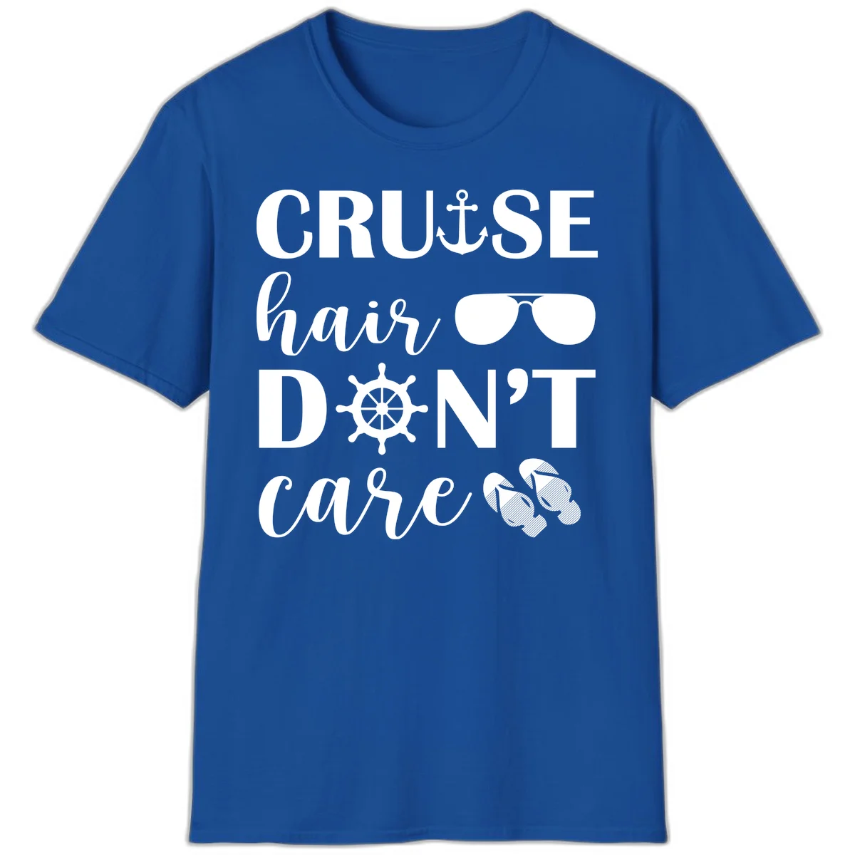 Cruise Hair Don't Care T-Shirt in Royal