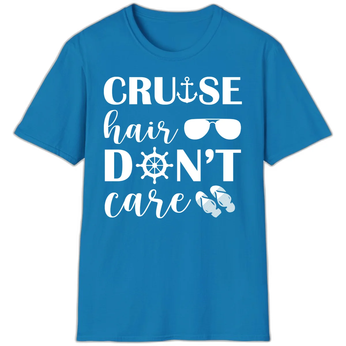 Cruise Hair Don't Care T-Shirt in Sapphire