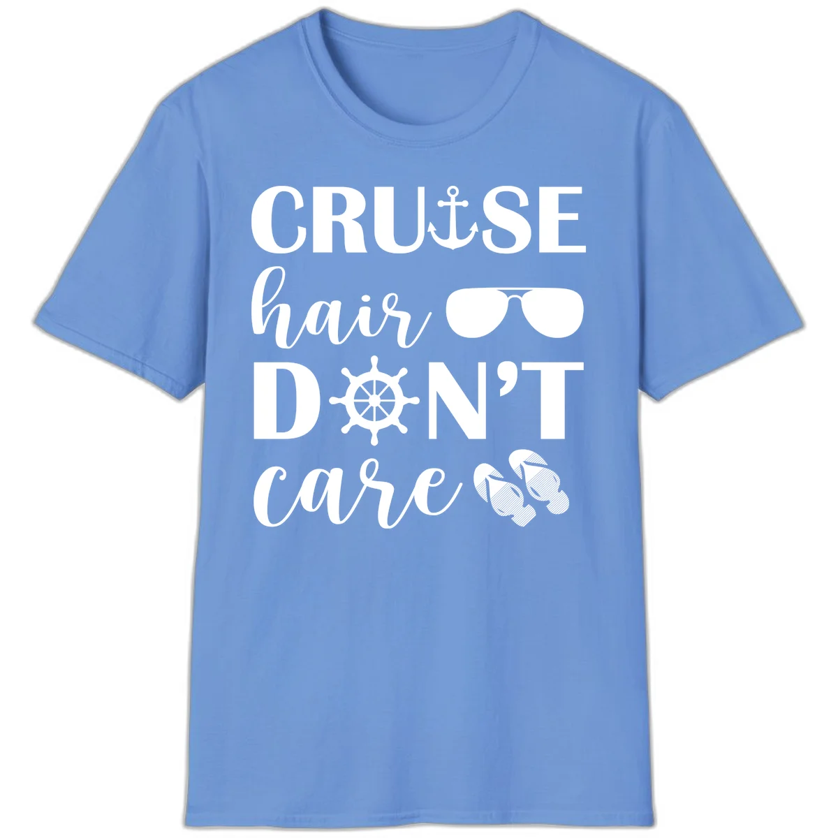 Cruise Hair Don't Care T-Shirt in Carolina Blue