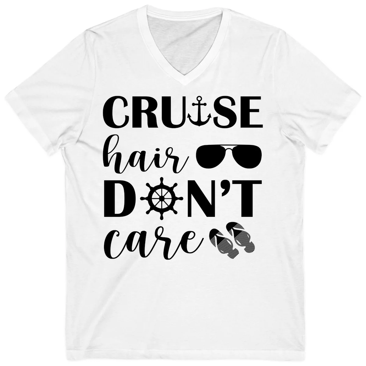 Cruise Hair Don't Care V-Neck in White