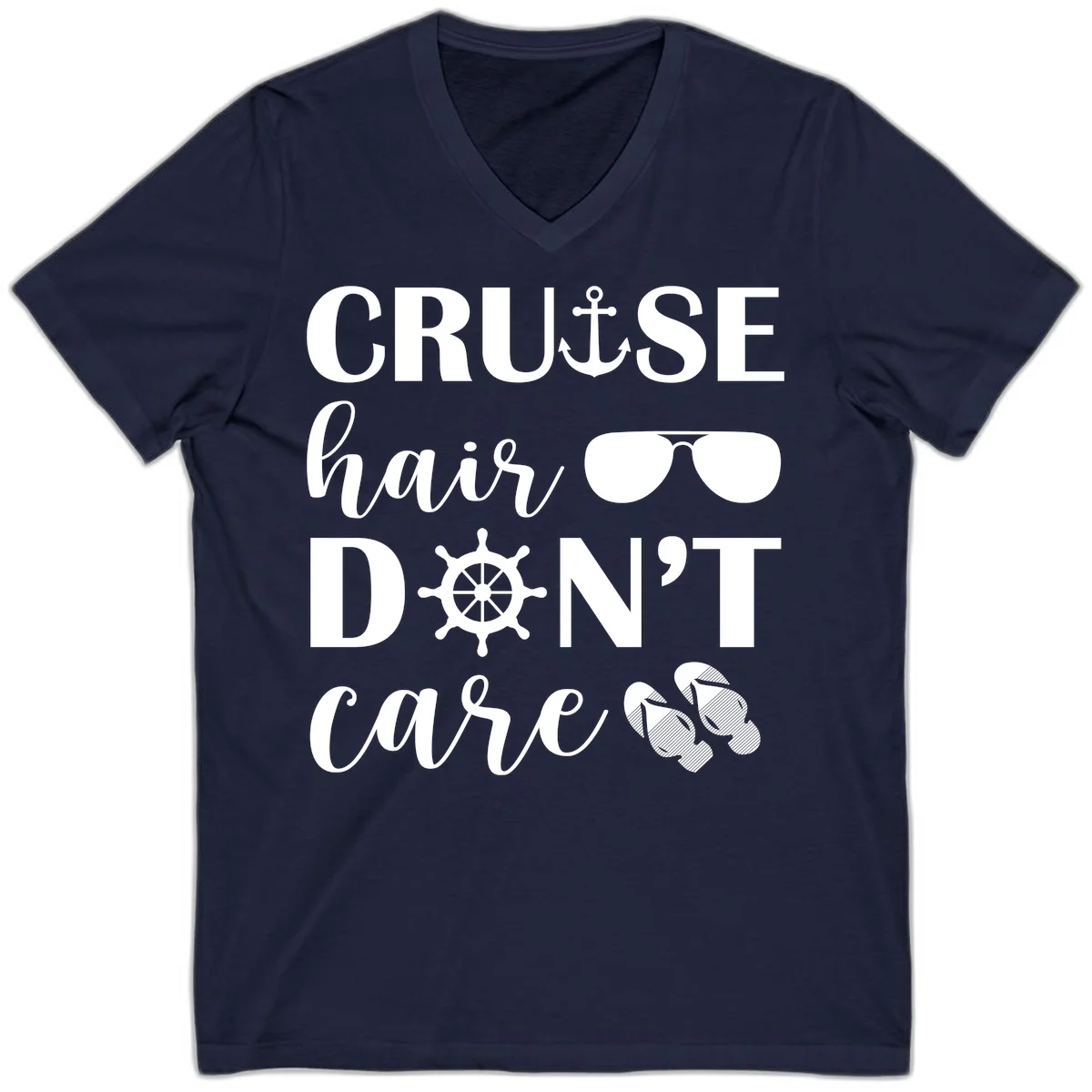 Cruise Hair Don't Care V-Neck in Navy