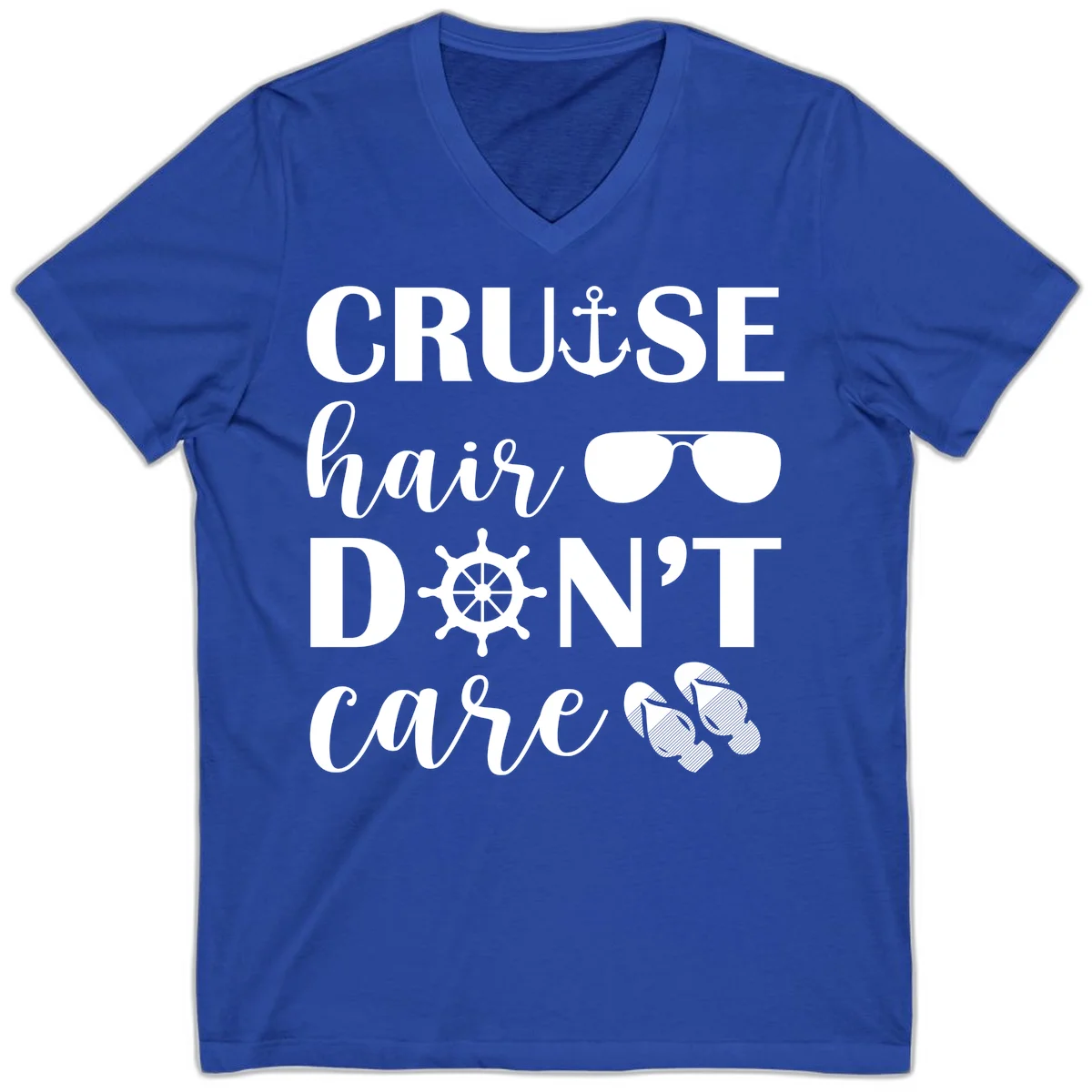 Cruise Hair Don't Care V-Neck in True Royal