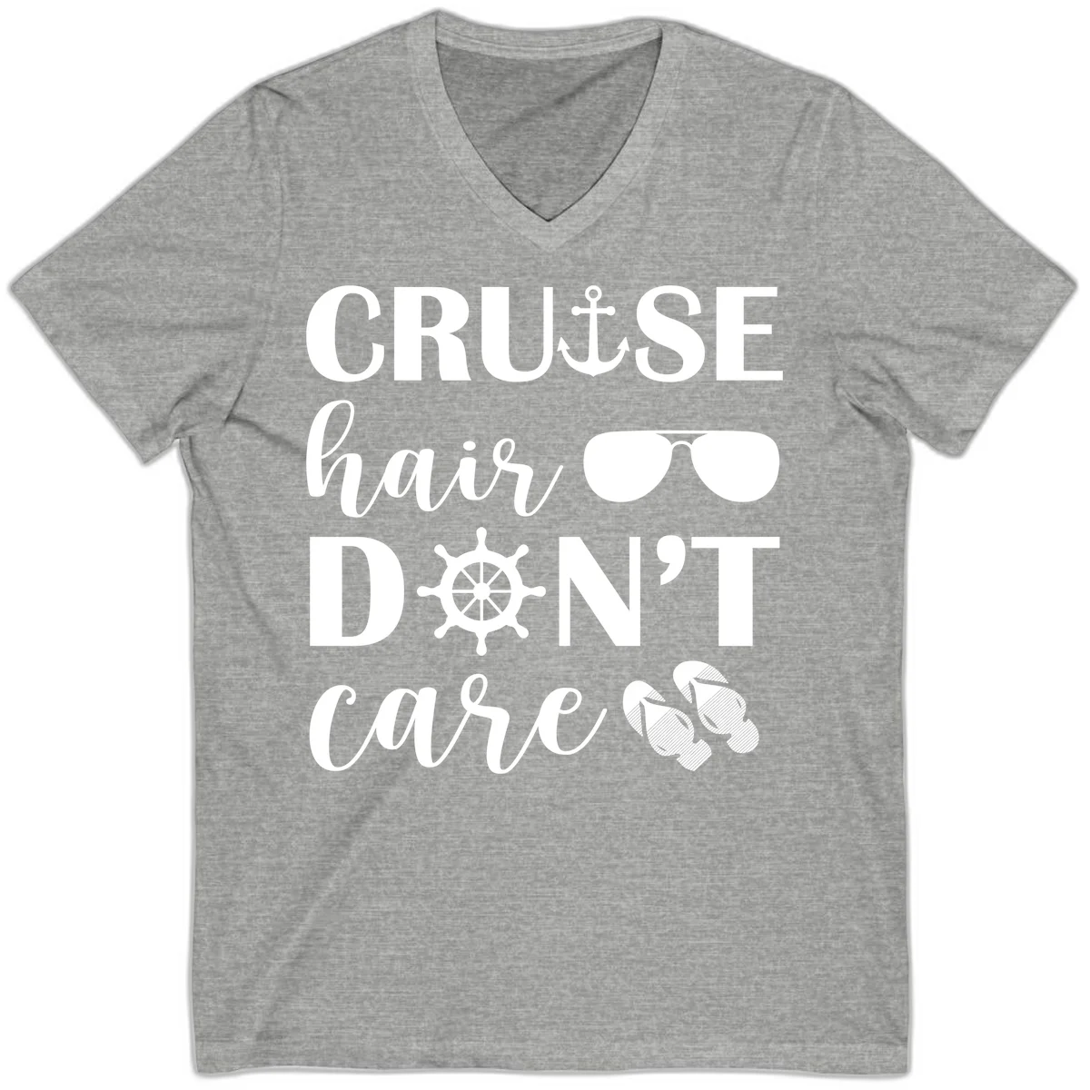 Cruise Hair Don't Care V-Neck in Athletic Heather