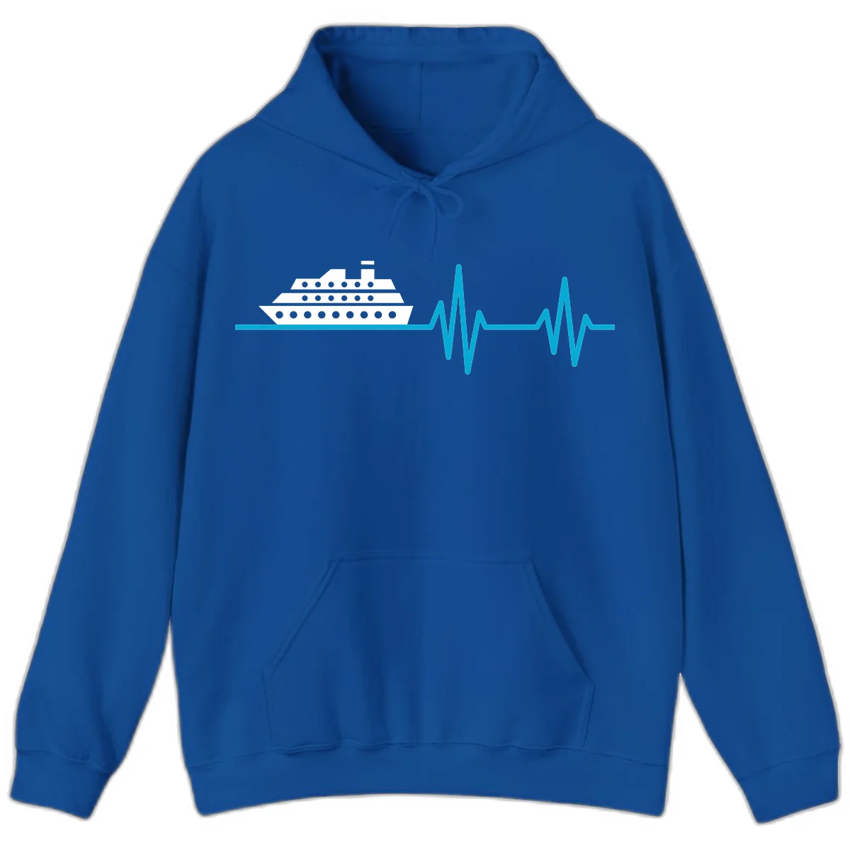 Cruise Ship Heartbeat Hoodie in Royal