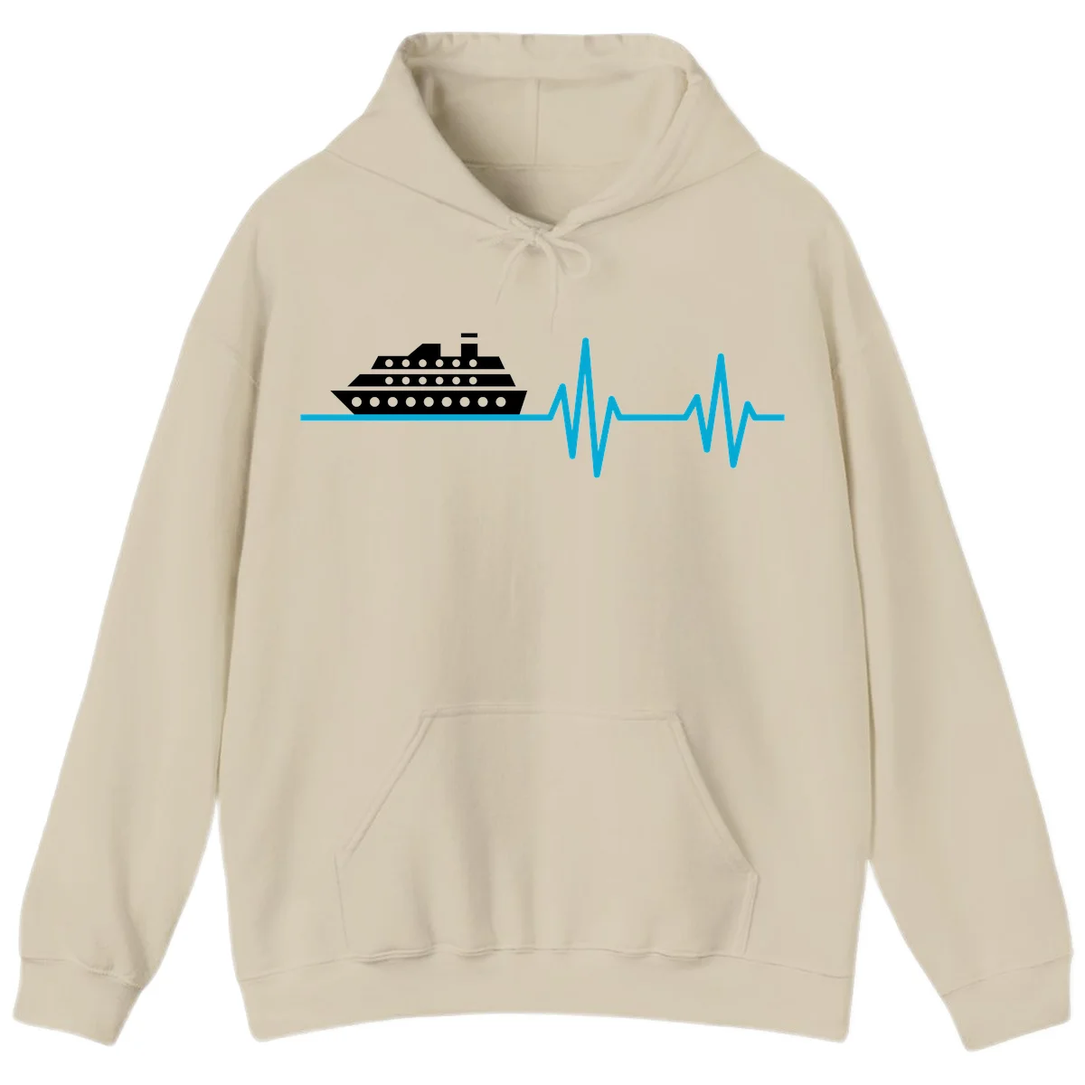 Cruise Ship Heartbeat Hoodie in Sand