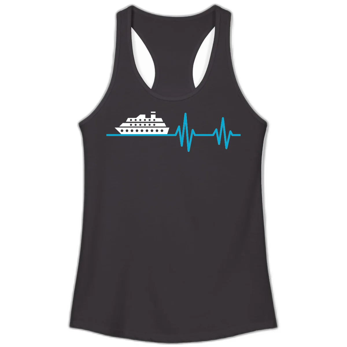 Cruise Ship Heartbeat Ladies Tank in Black