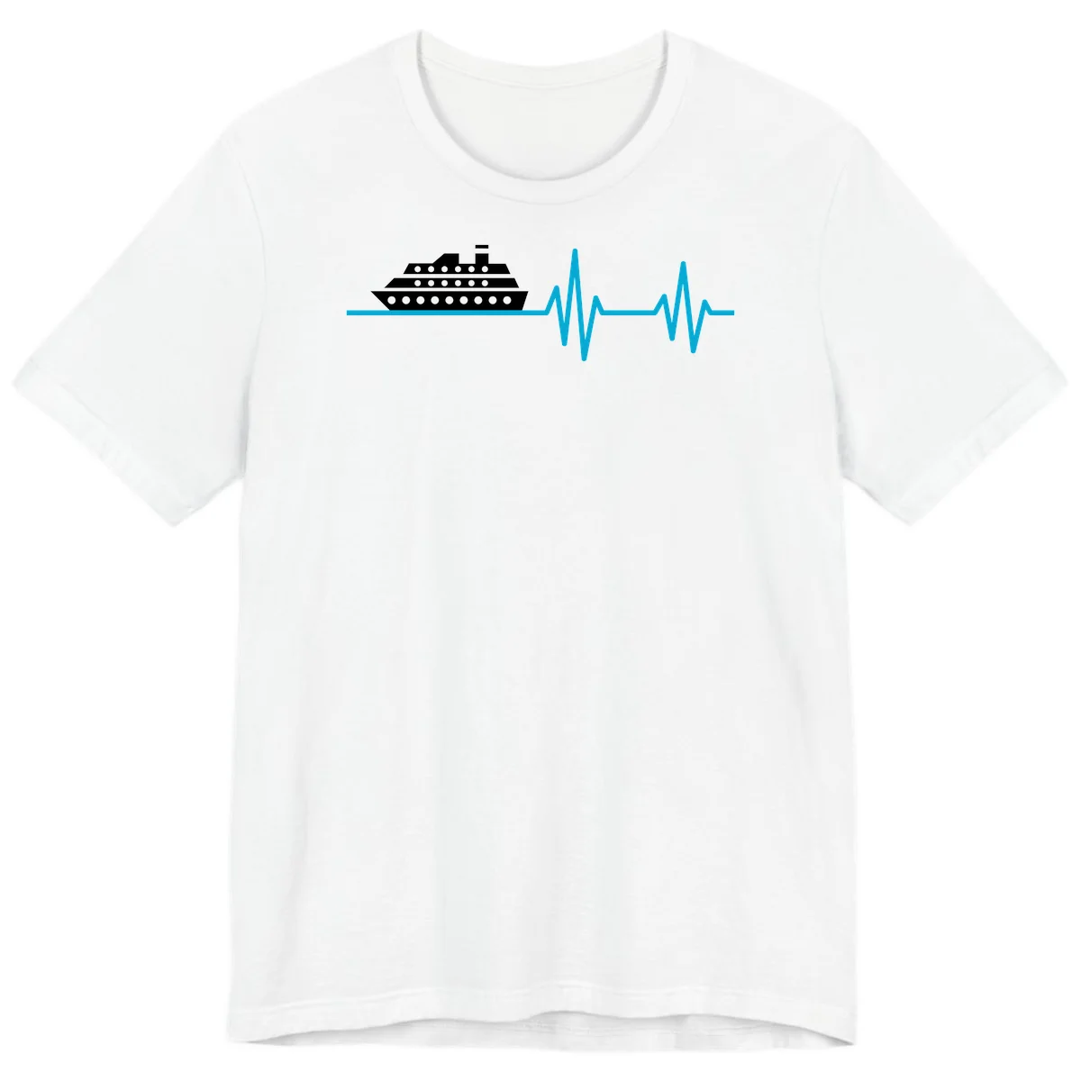 Cruise Ship Heartbeat Premium T-Shirt in White