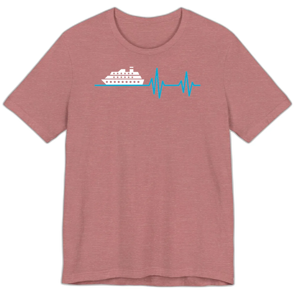 Cruise Ship Heartbeat Premium T-Shirt in Heather Mauve