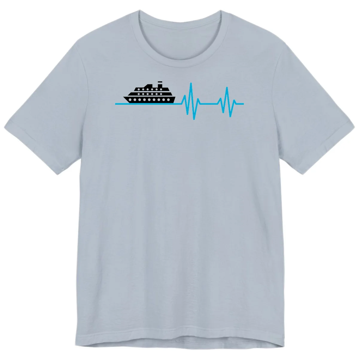 Cruise Ship Heartbeat Premium T-Shirt in Light Blue
