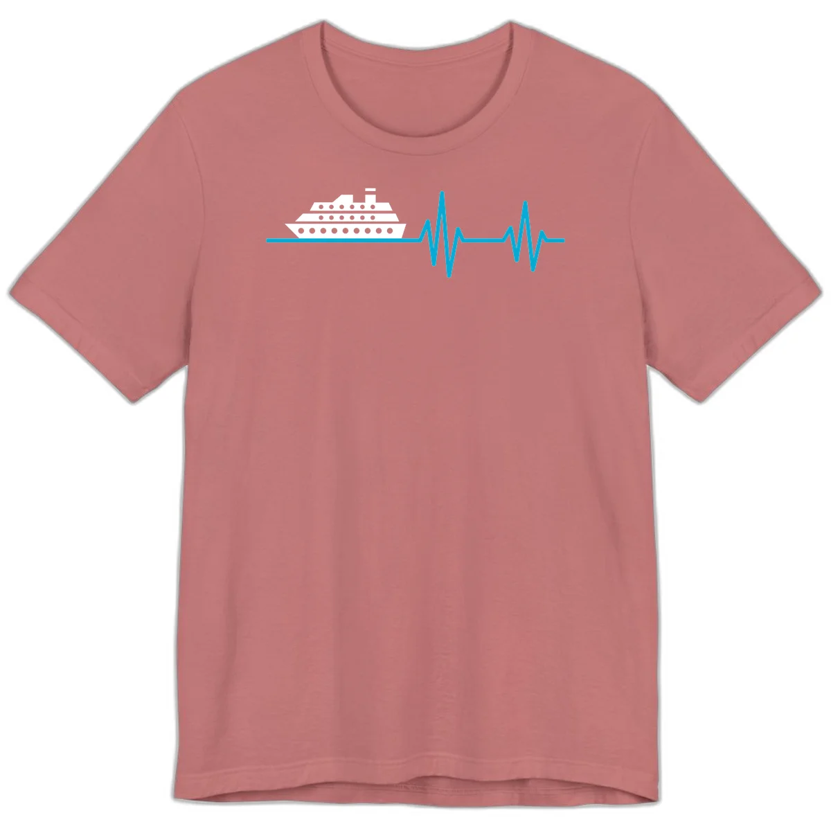 Cruise Ship Heartbeat Premium T-Shirt in Mauve