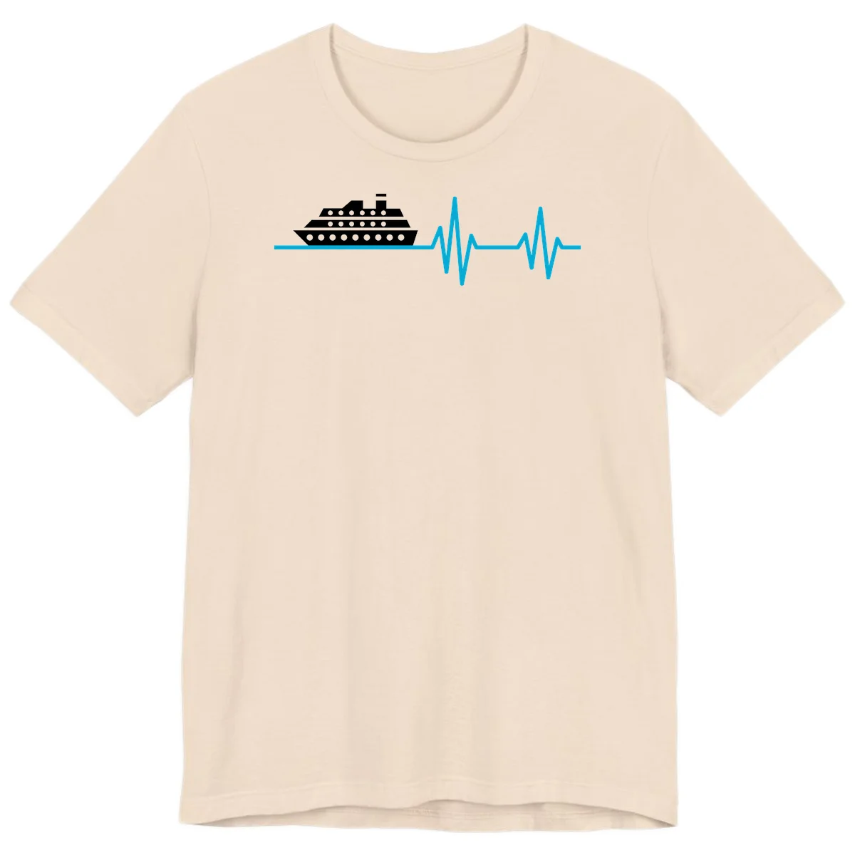 Cruise Ship Heartbeat Premium T-Shirt in Soft Cream