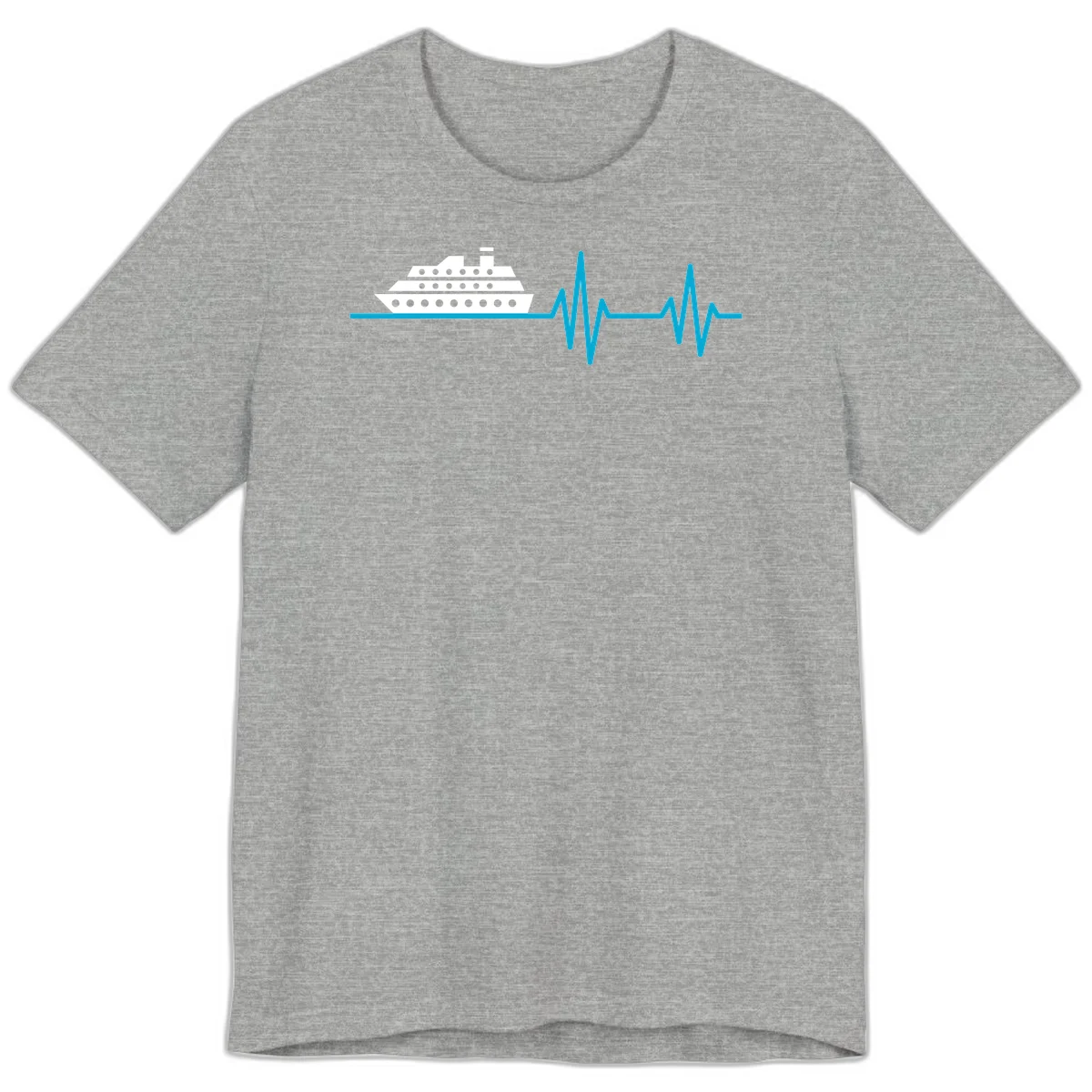 Cruise Ship Heartbeat Premium T-Shirt in Athletic Heather