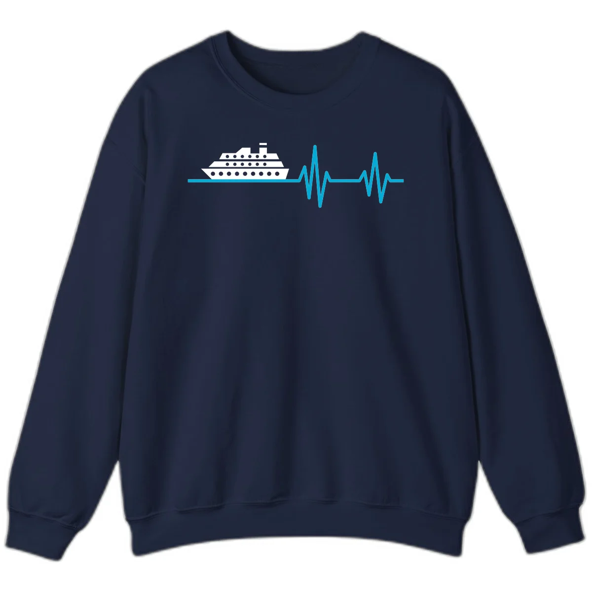 Cruise Ship Heartbeat Sweatshirt in Navy