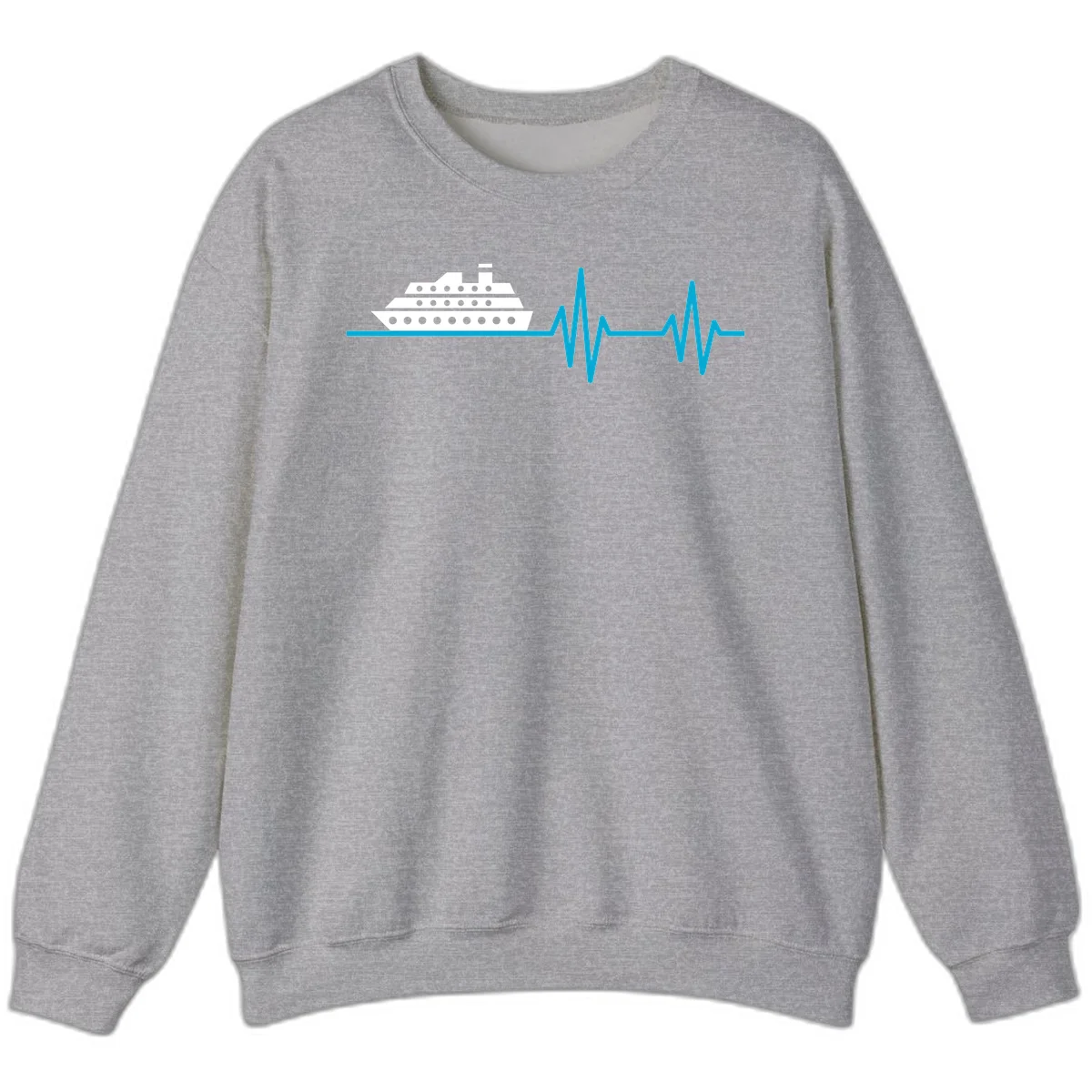 Cruise Ship Heartbeat Sweatshirt in Sport Grey