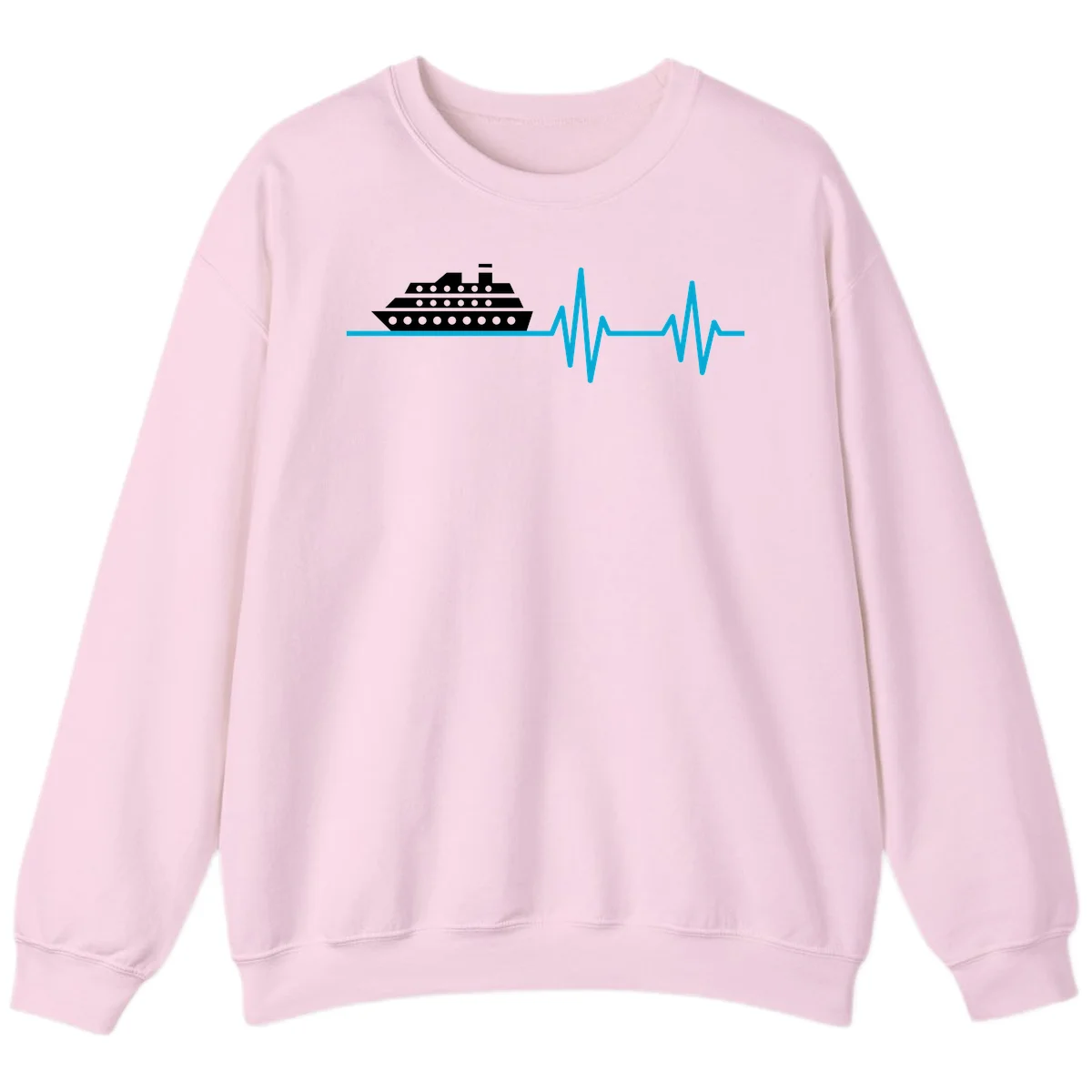 Cruise Ship Heartbeat Sweatshirt in Light Pink