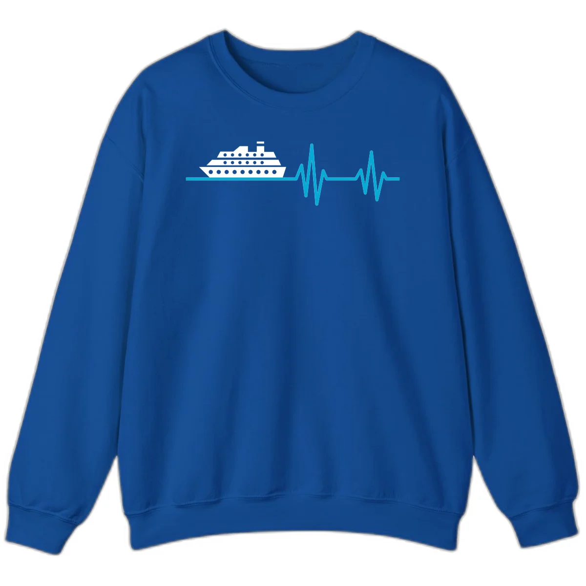Cruise Ship Heartbeat Sweatshirt in Royal