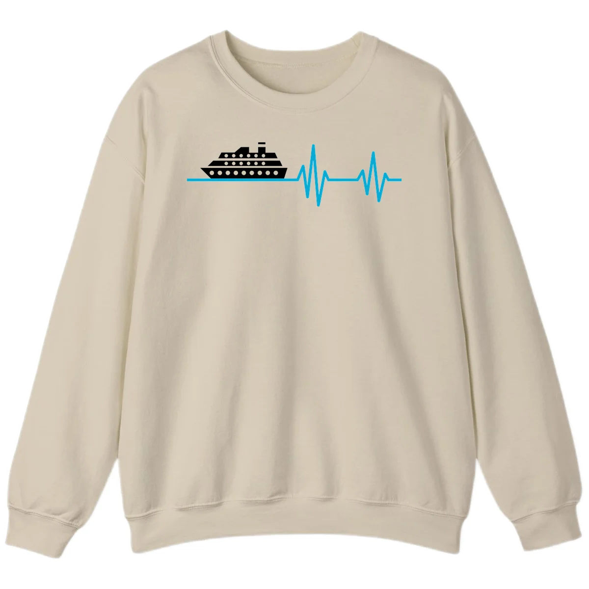 Cruise Ship Heartbeat Sweatshirt in Sand