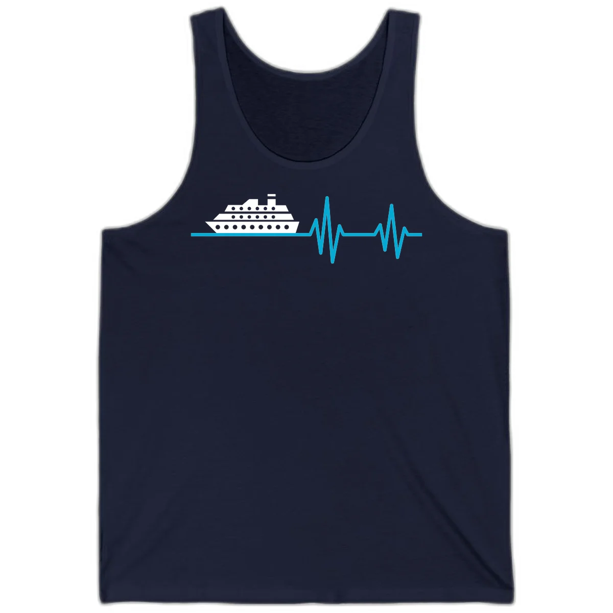 Cruise Ship Heartbeat Tank Top in Navy