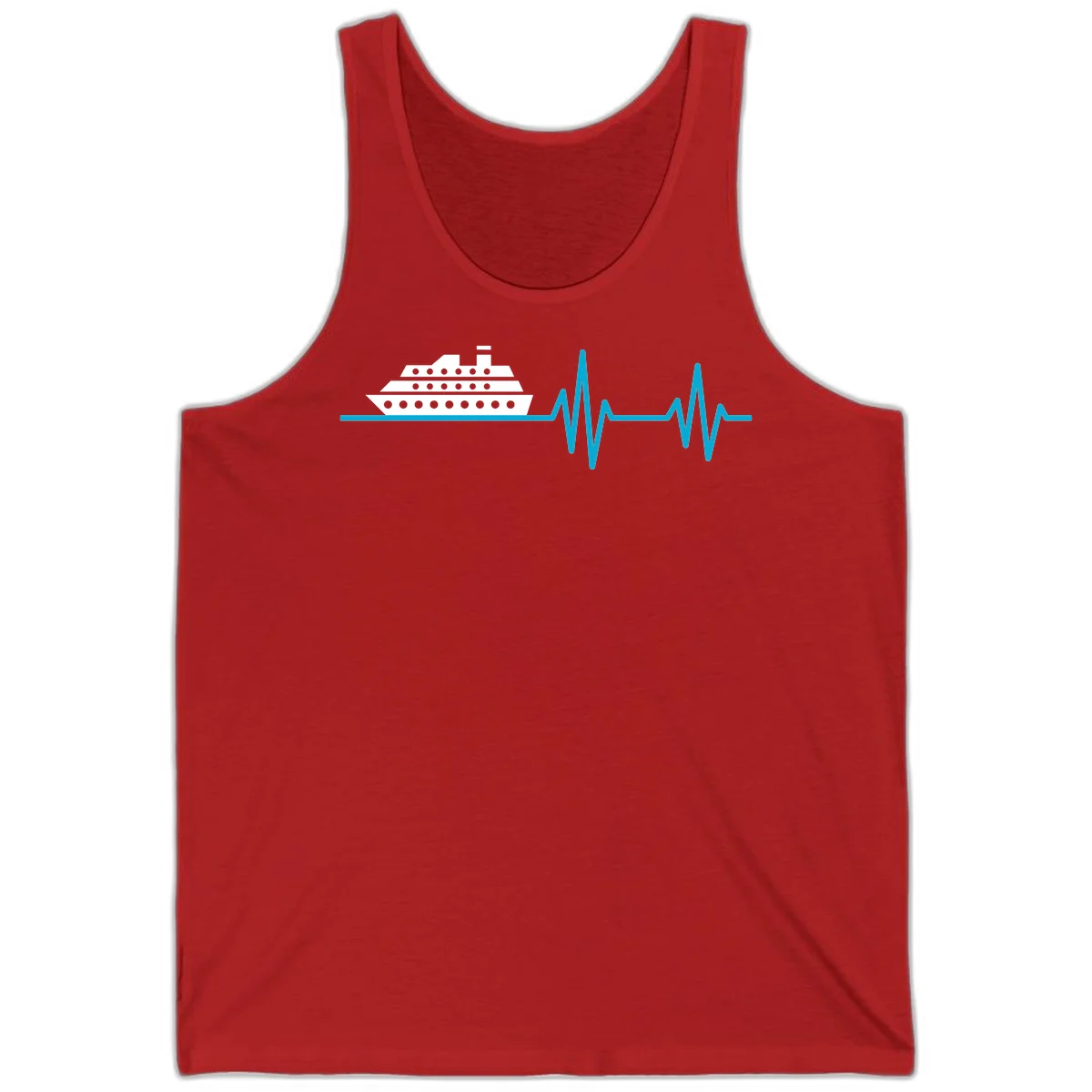 Cruise Ship Heartbeat Tank Top in Red