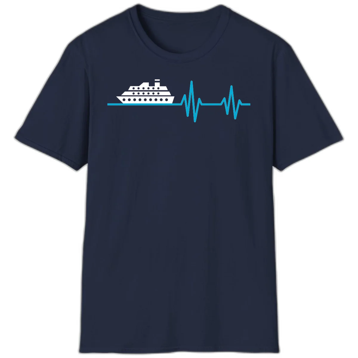 Cruise Ship Heartbeat T-Shirt in Navy