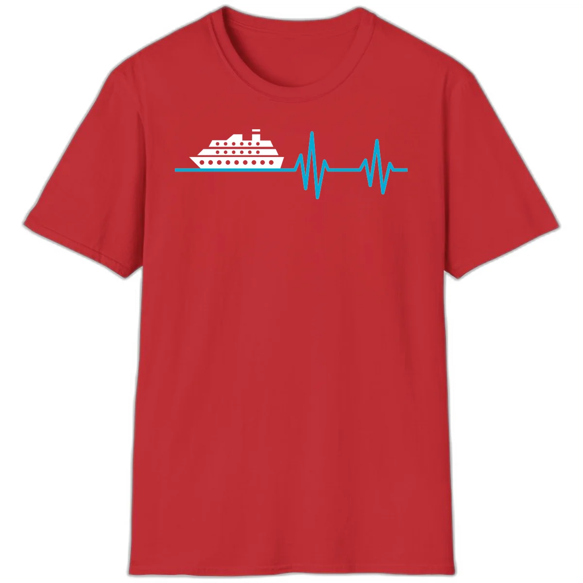 Cruise Ship Heartbeat T-Shirt in Red
