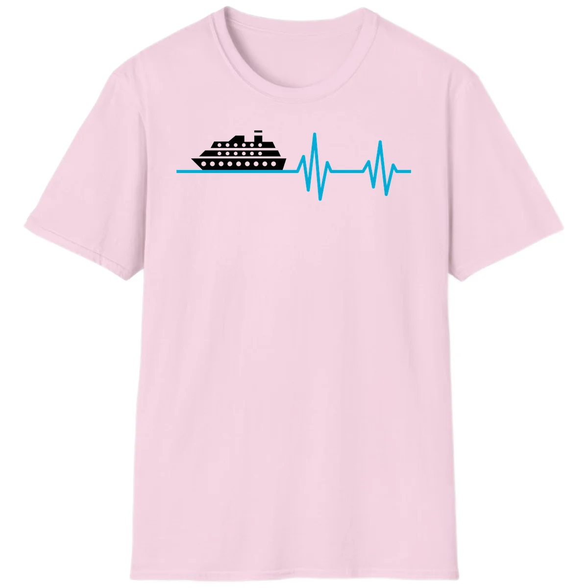 Cruise Ship Heartbeat T-Shirt in Light Pink