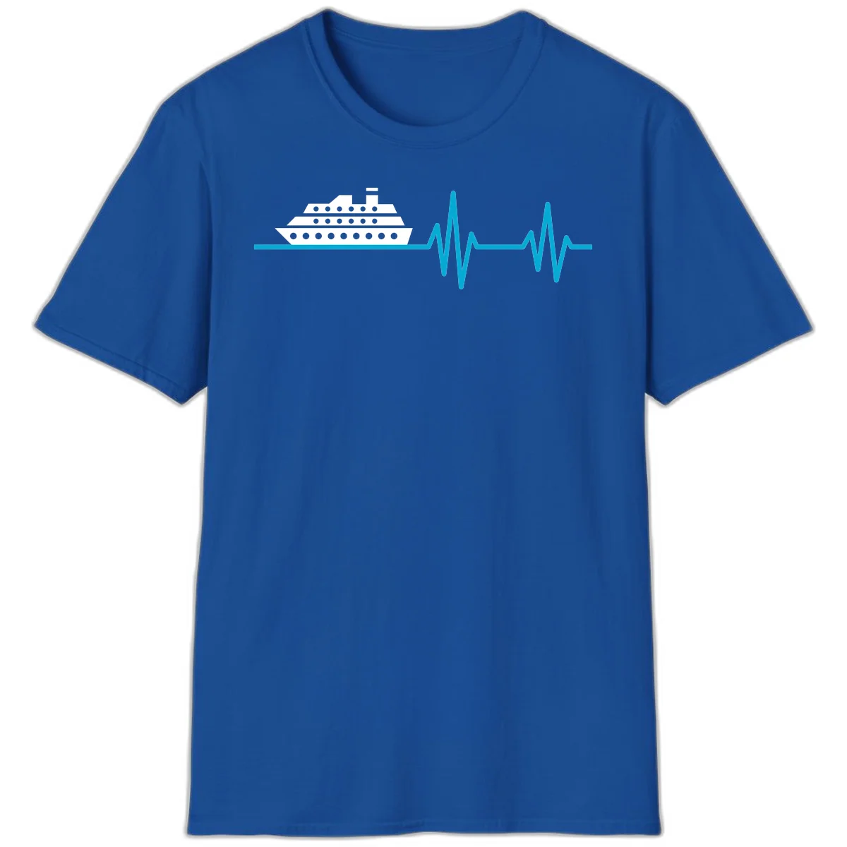 Cruise Ship Heartbeat T-Shirt in Royal