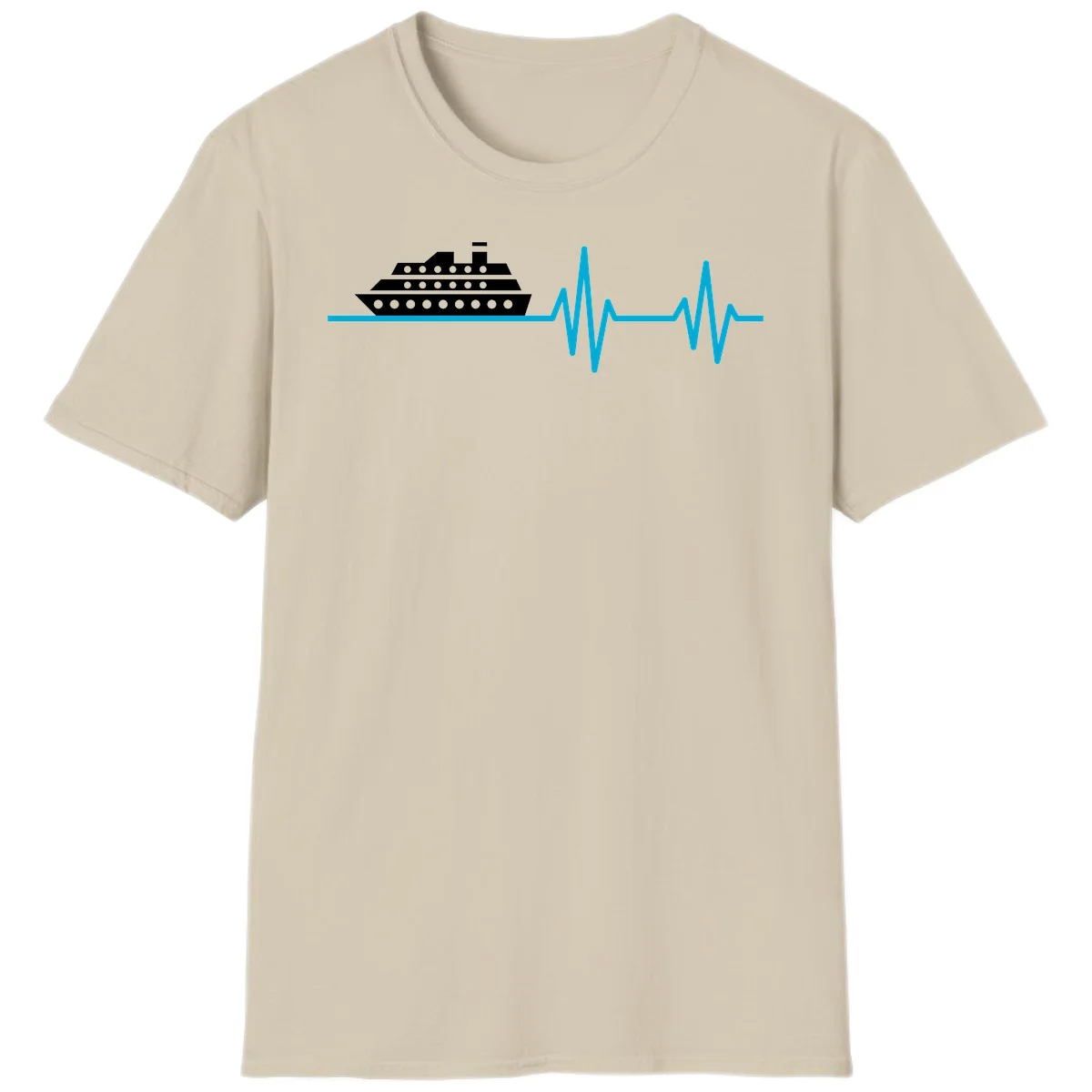Cruise Ship Heartbeat T-Shirt in Sand