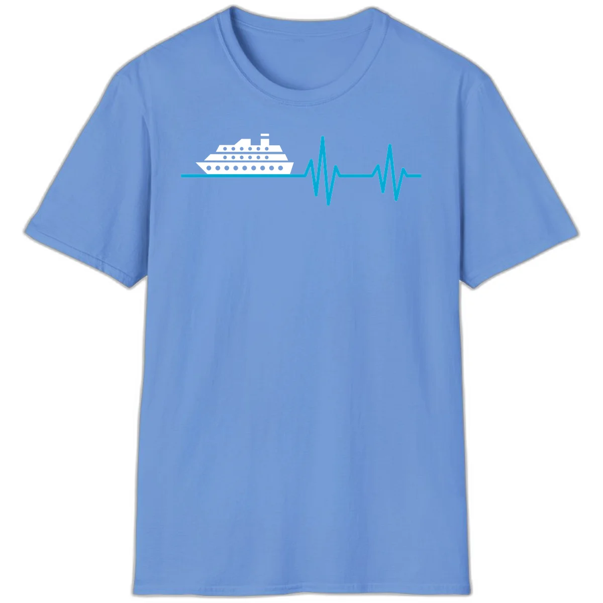 Cruise Ship Heartbeat T-Shirt in Carolina Blue