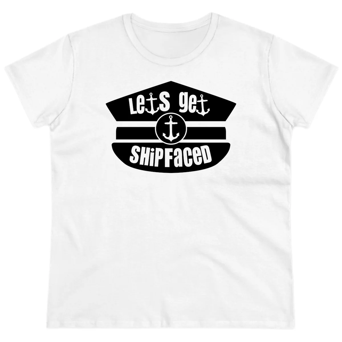 Let's Get Shipfaced Ladies Cruise Tee Shirt in White