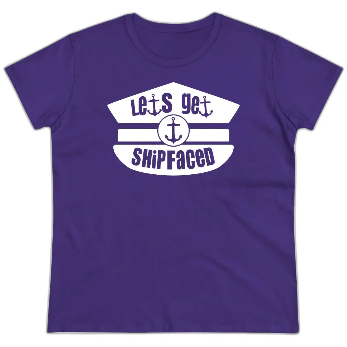 Let's Get Shipfaced Ladies Cruise Tee Shirt in Purple