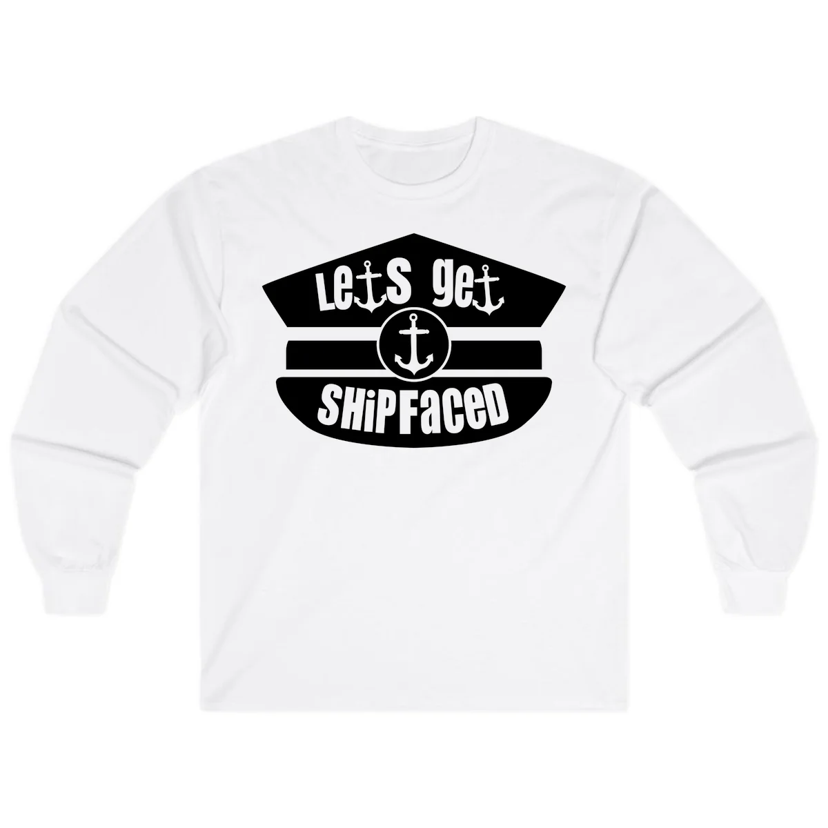 Let's Get Shipfaced Long Sleeve Cruise Shirt in White