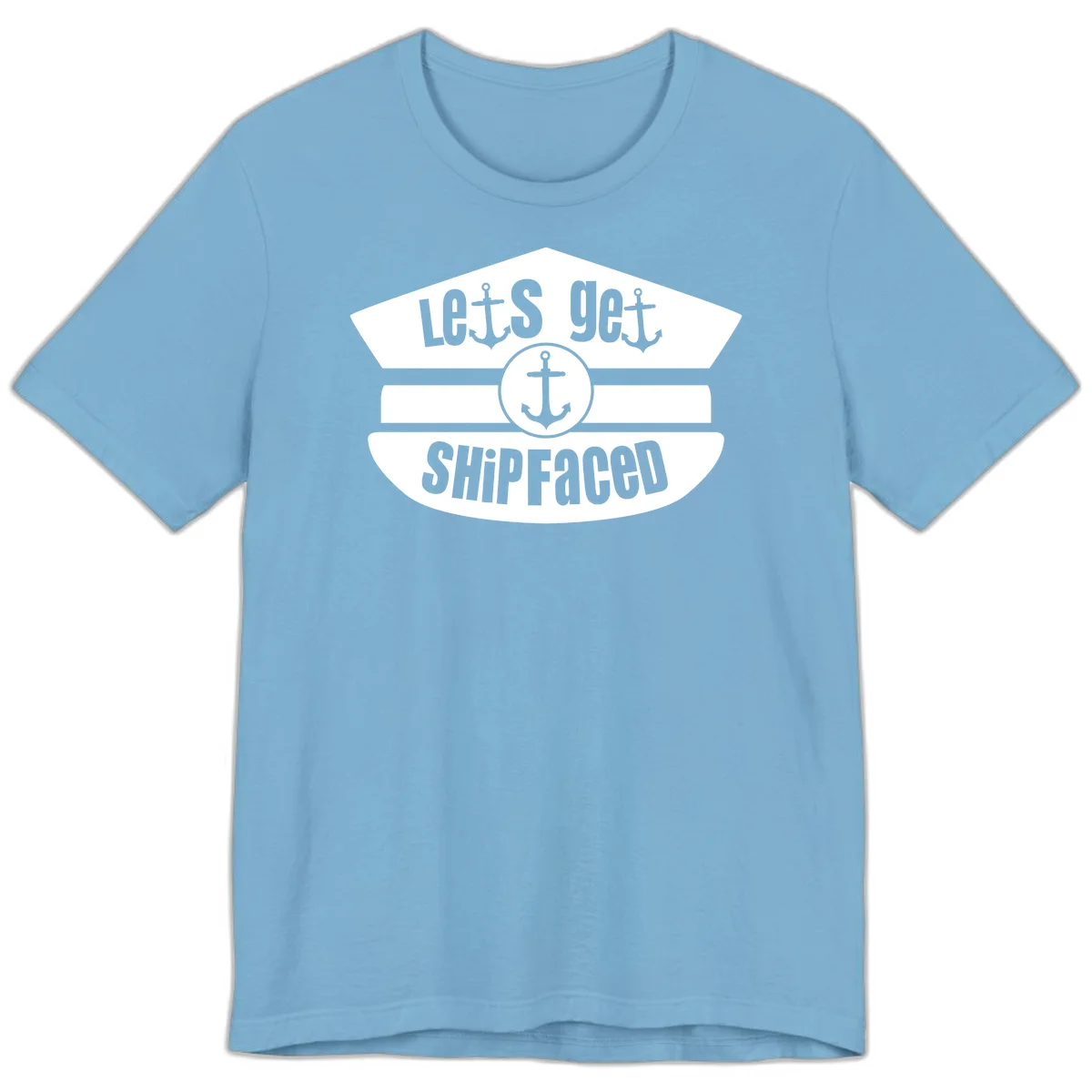 Let's Get Shipfaced Premium Cruise Tee for Party in Ocean Blue