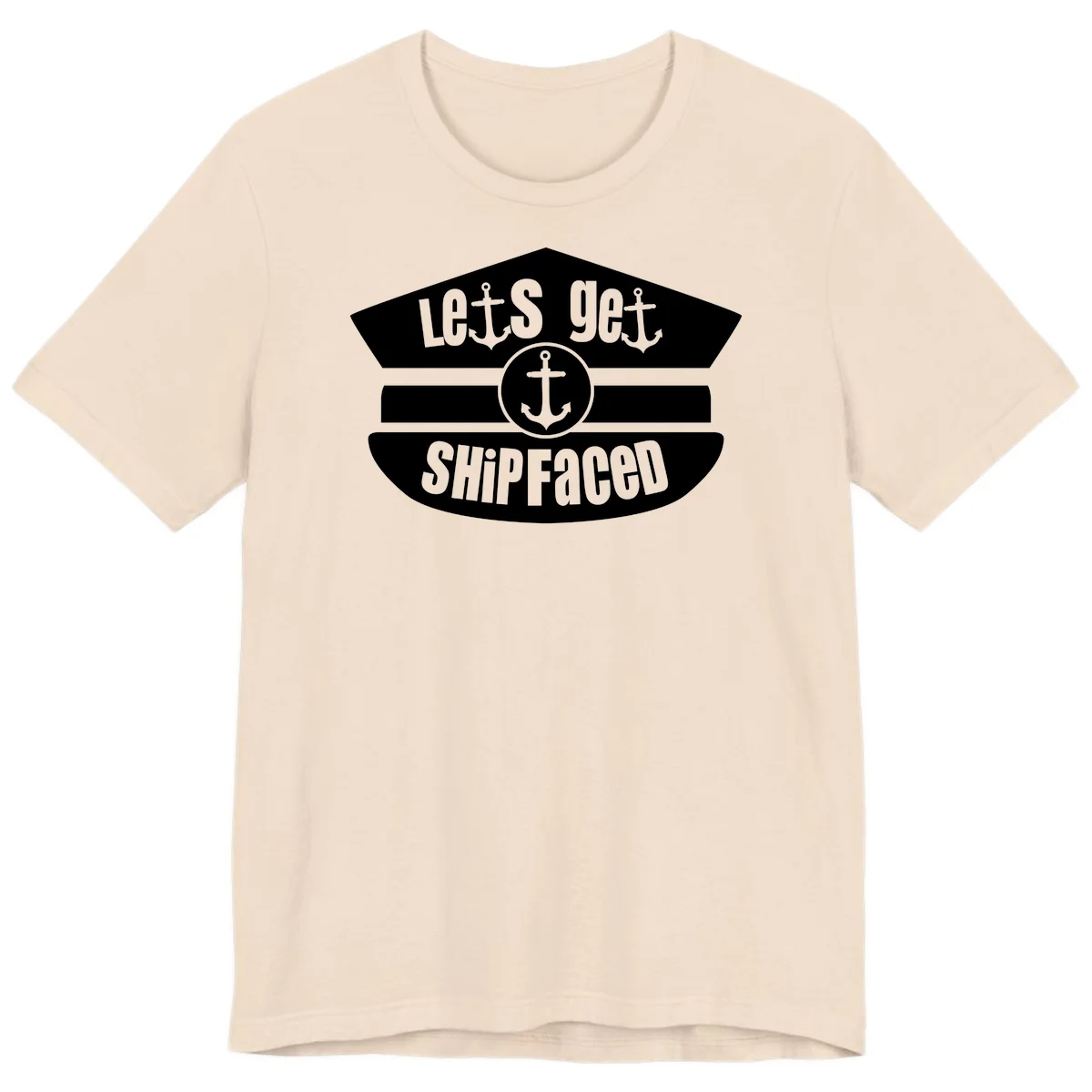 Let's Get Shipfaced Premium Cruise Tee for Party in Soft Cream